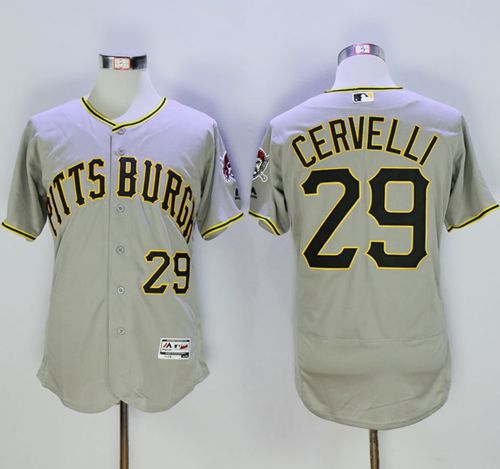 Pirates #29 Francisco Cervelli Grey Flexbase Authentic Collection Stitched MLB Jersey - Click Image to Close